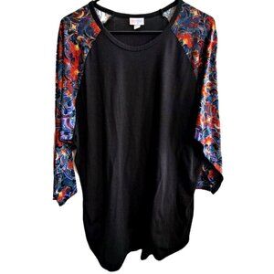 LuLaRoe 3X Raglan Sleeve Multicolor Tunic WhimsyGoth